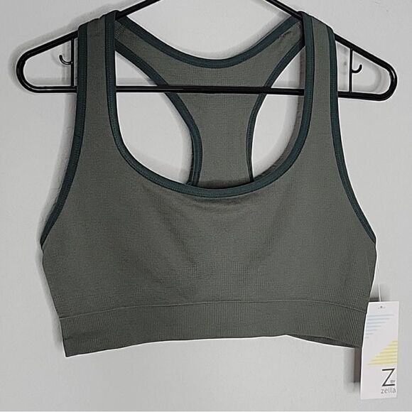 ZELLA Women's Green Urban Rival Seamless Sports Bra with razorback-NWT - Picture 3 of 5
